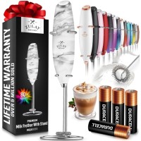 Zulay Powerful Handheld Milk Frother Foam Maker - Crystal Quartz